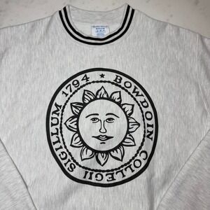 Champion Reverse Weave Sweatshirt Medium Grey Excellent Bowdoin College Sun